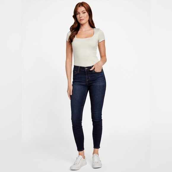 GUESS ♥︎ Mid Rise Skinny Jeans Women’s Size 28 Stretch Denim Dark Wash - Picture 3 of 11